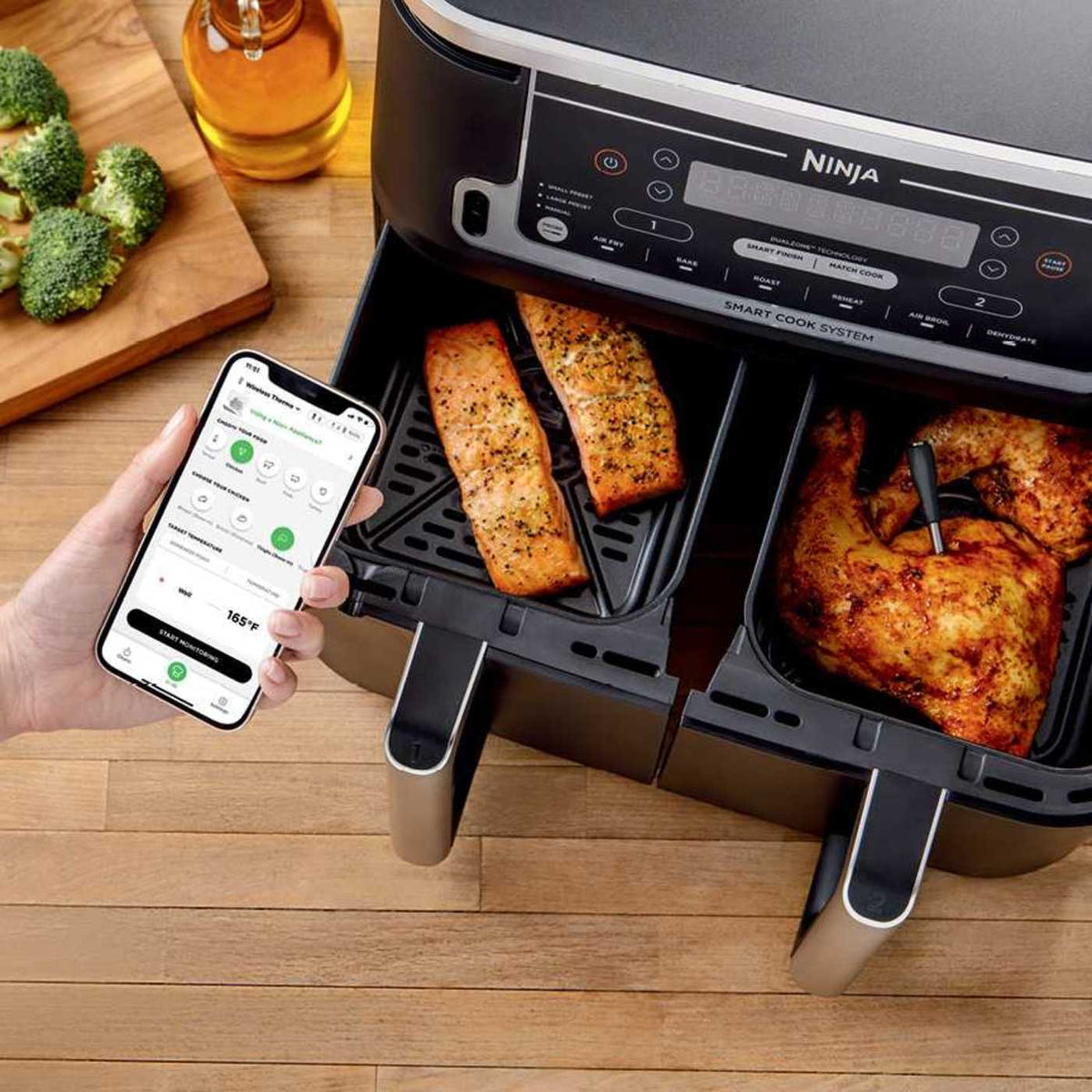 Ninja Woodfire® 6-in-1 Outdoor Grill & Smoker and Wireless Thermometer Bundle